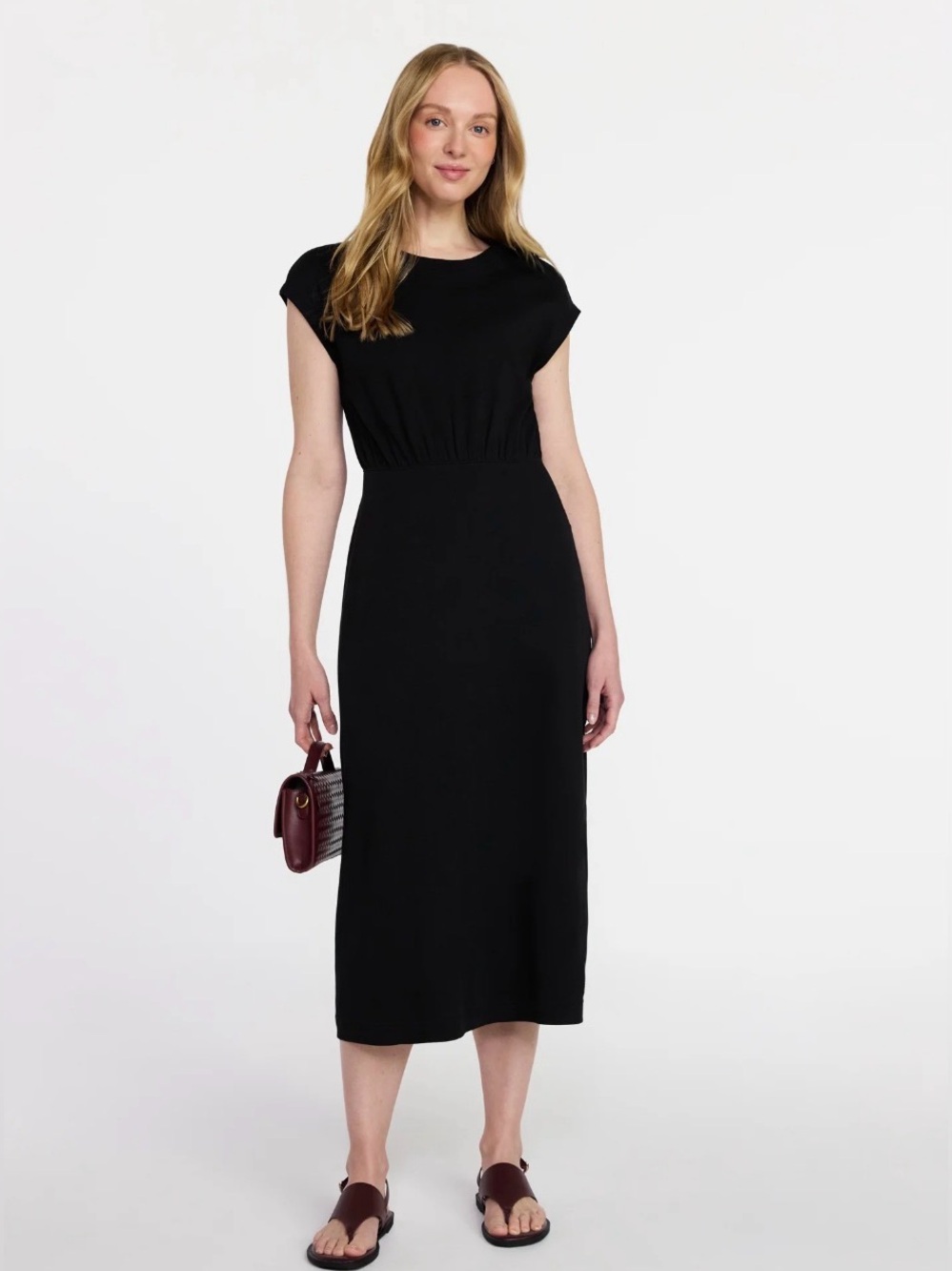 (275)Classic Black Midi Dress - Timeless Women's Dress